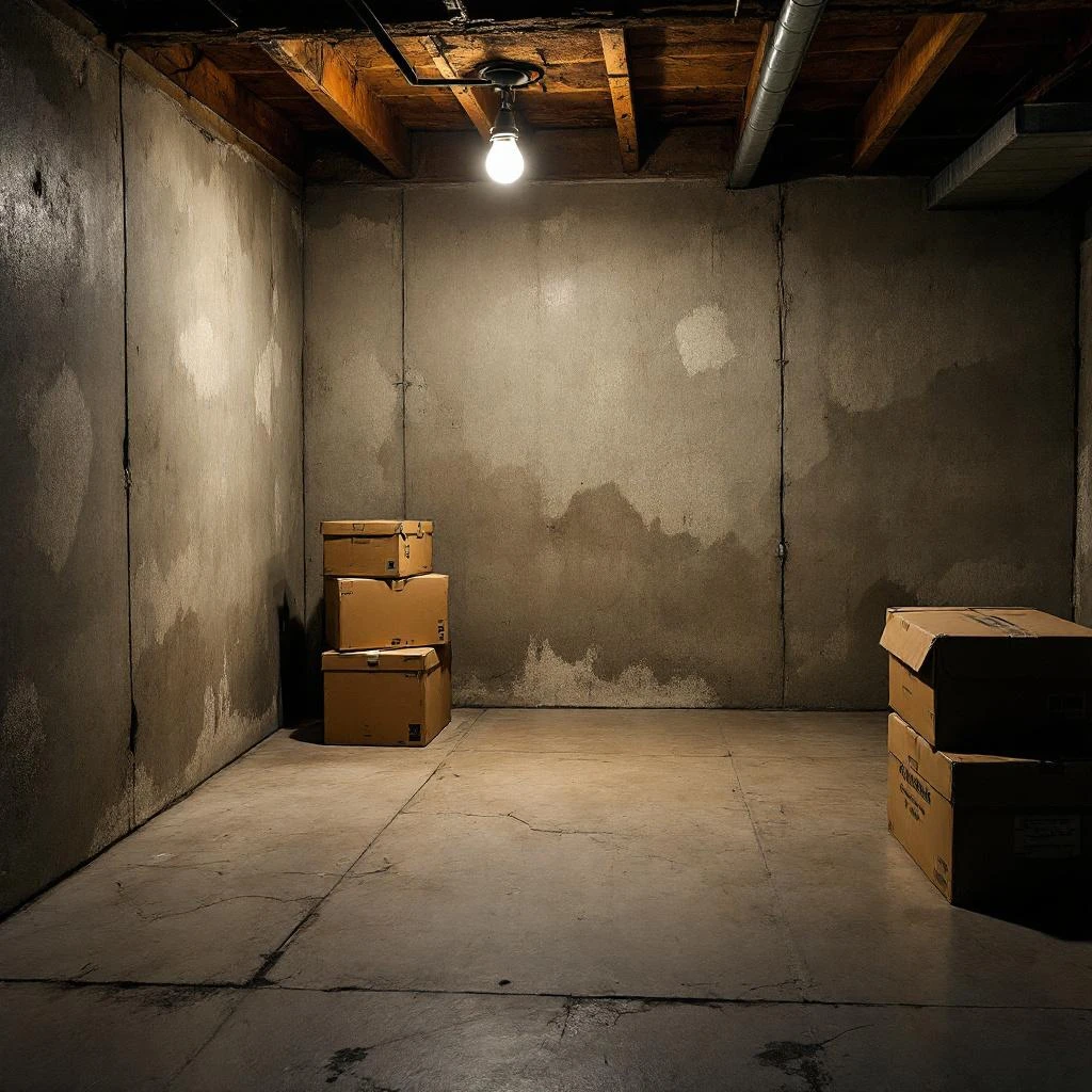 Vochtige keldermuur met zichtbare waterschade - typisch voor Belgische kelders die behandeling nodig hebben